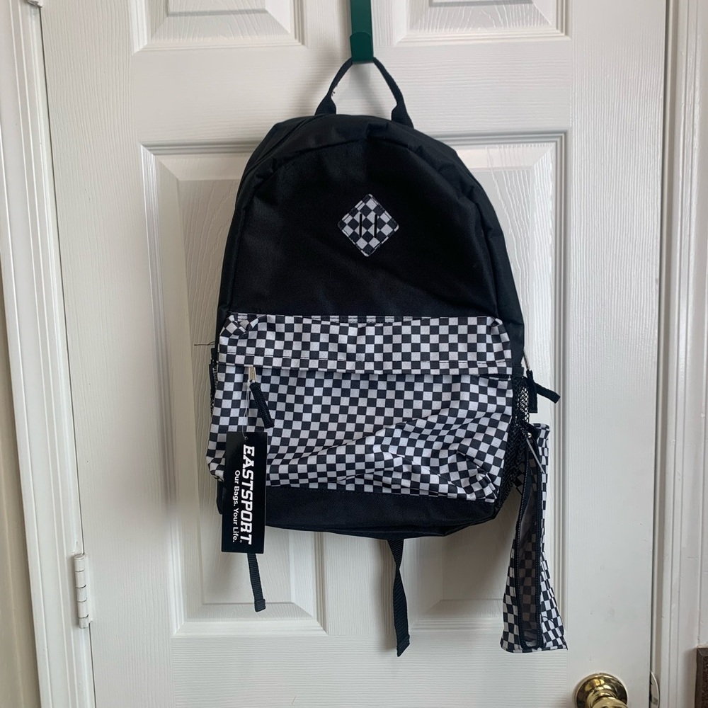 Black and White Checkered Backpack